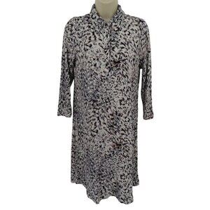 Cabi Womens Small 822 Jersey Dress Animal Leopard Print Collared Button Front